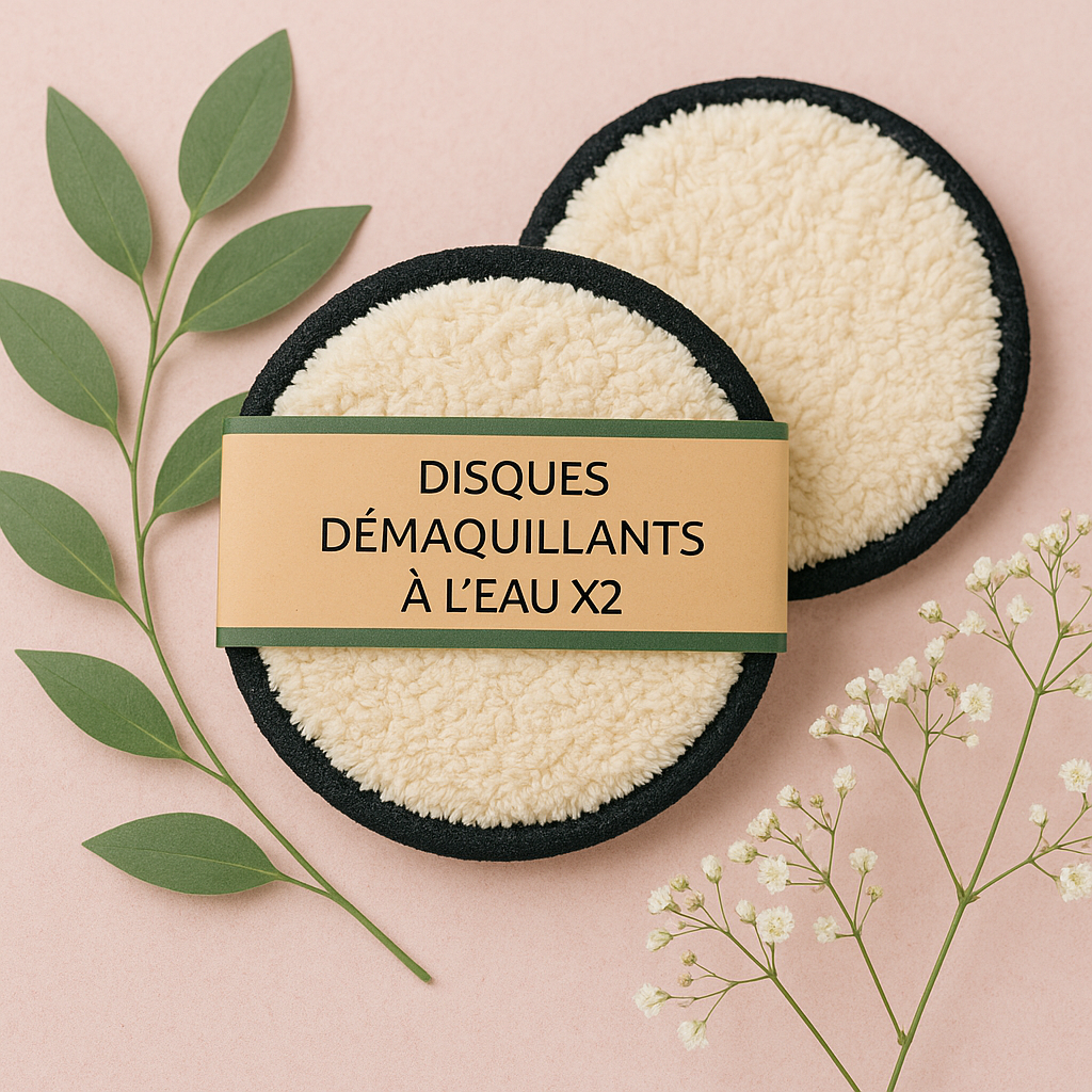 Disque demaquillant a l'eau x2 lavable et réutilisable