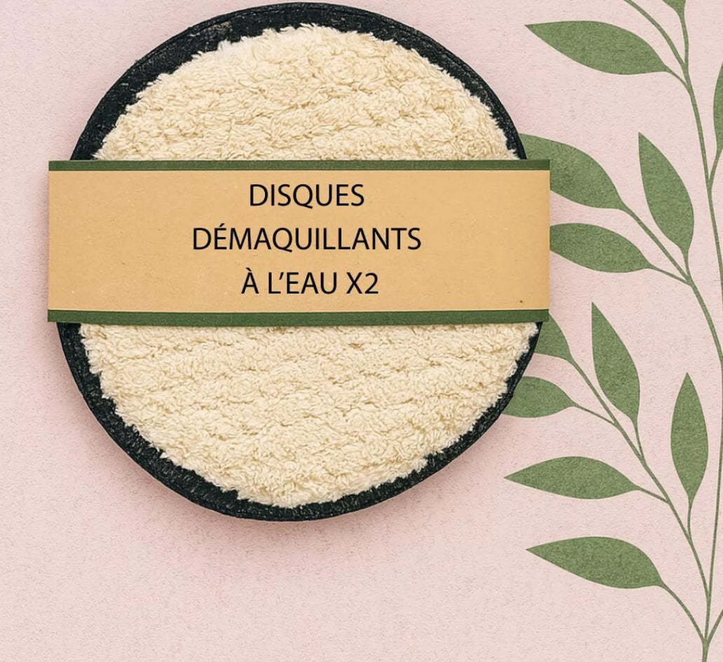 Disque demaquillant a l'eau x2 lavable et réutilisable