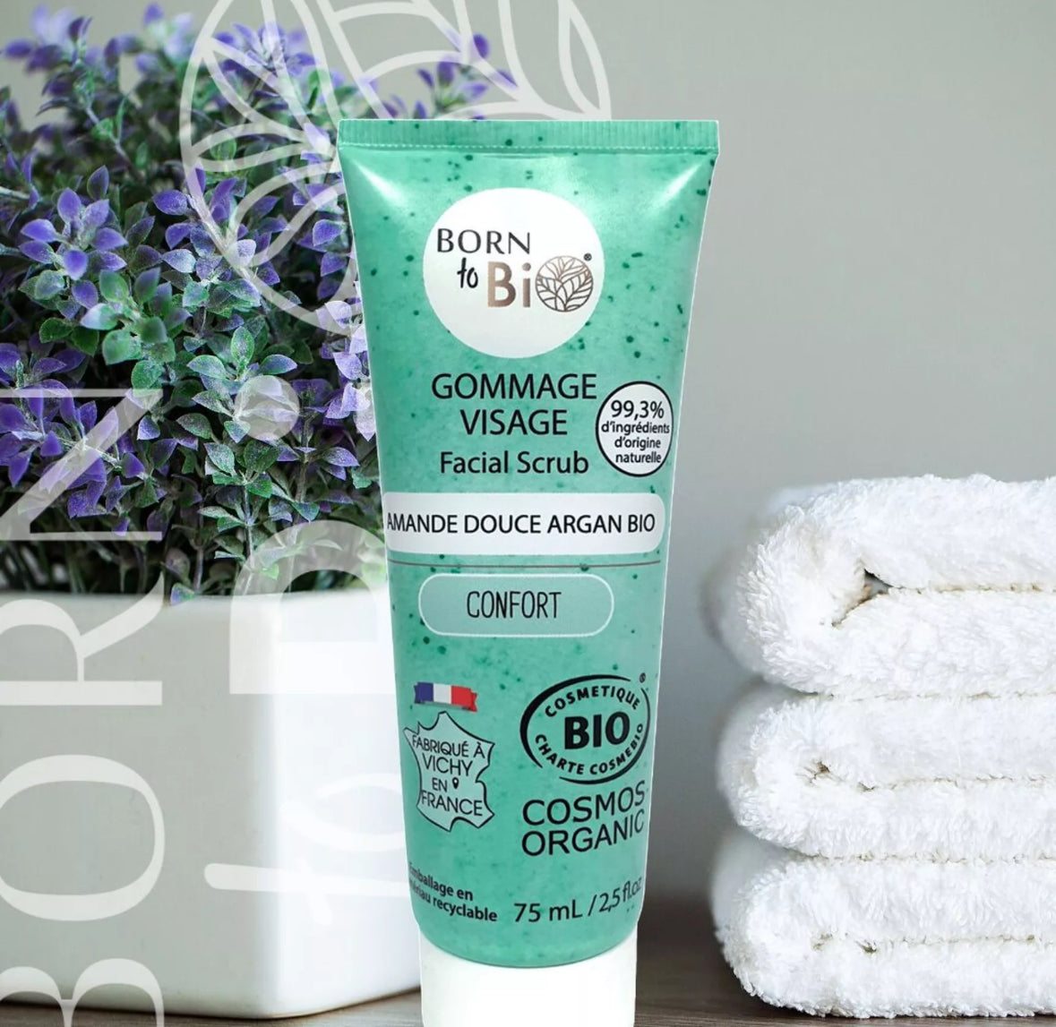 Gommage visage Peaux normales à sèches Amande douce Argan - Certifié Bio Gommage visage Peaux normales à sèches Amande douce Argan - Certifié Bio