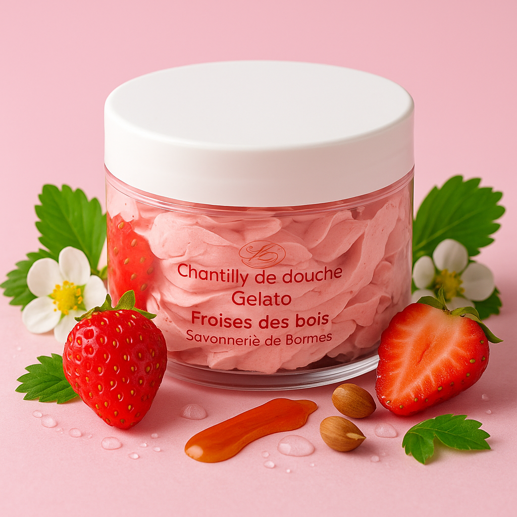 Chantilly de douche et Fraise des bois