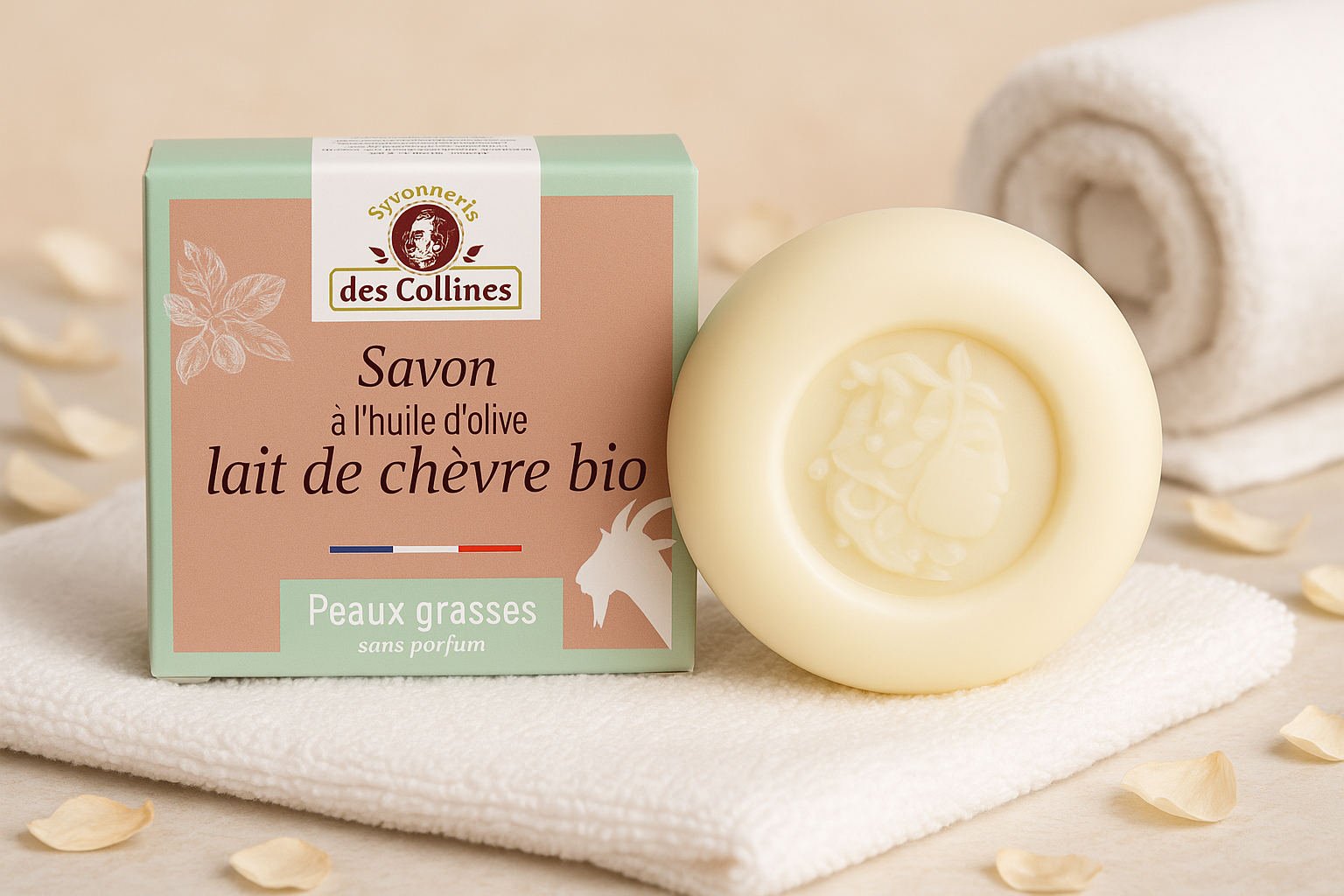 Savon lait de chèvre Peaux grasses / huile de noisette