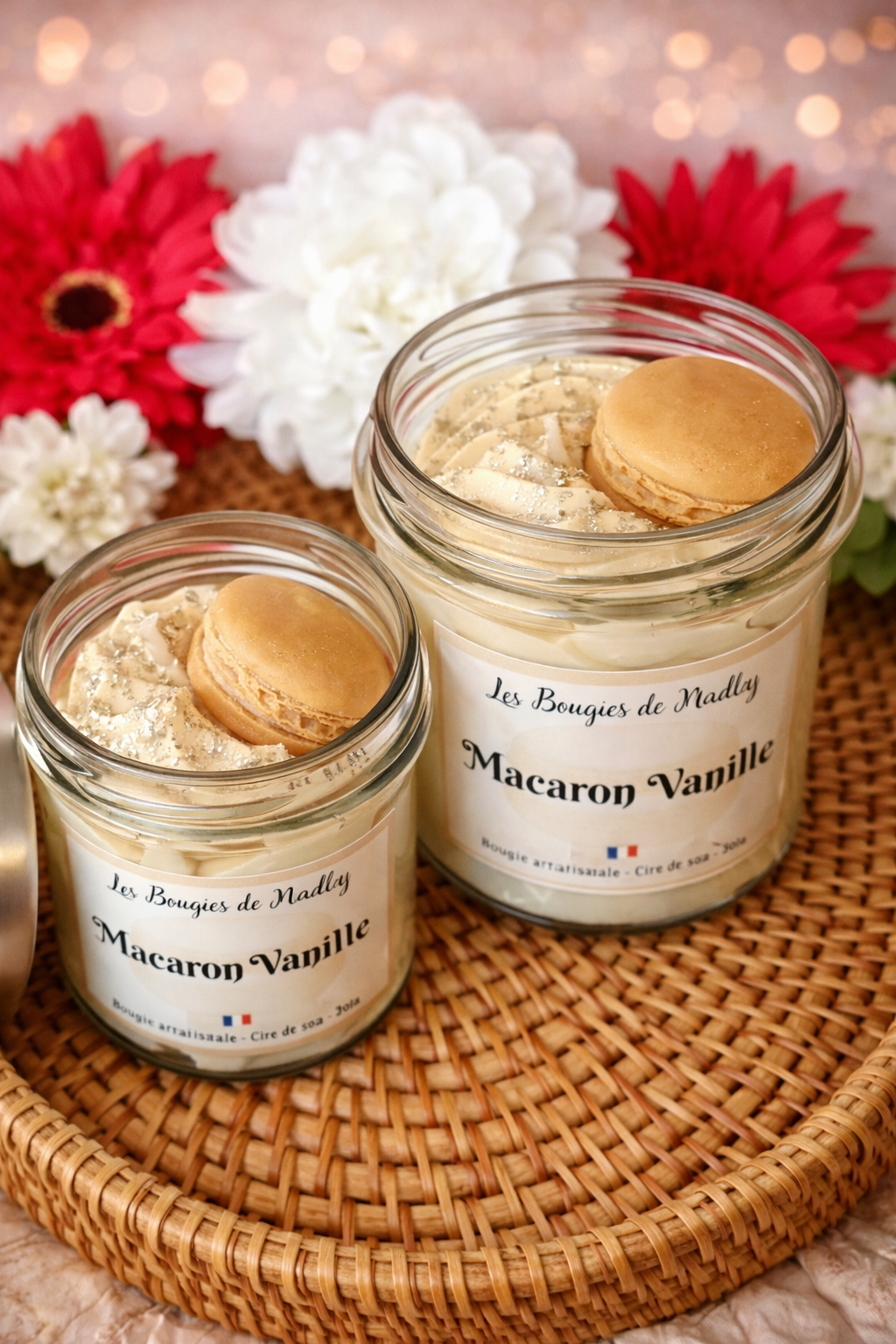 Bougie gourmande Macaron vanille