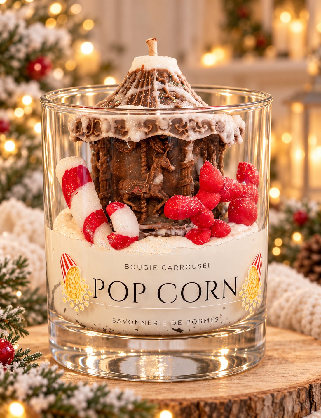 Bougie Carrousel Pop-corn – La magie des fêtes