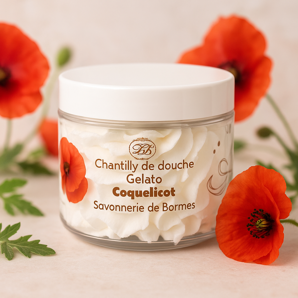 Chantilly de douche coquelicot