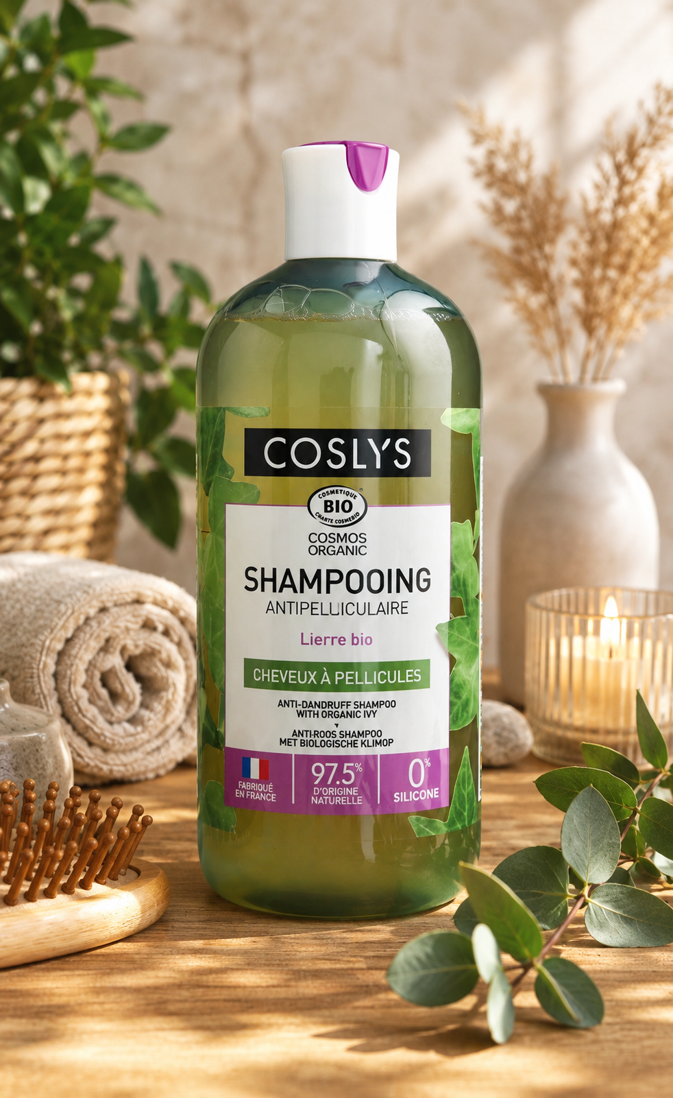 Shampoing Antipelliculaire au Lierre Bio – Coslys | 500 ml