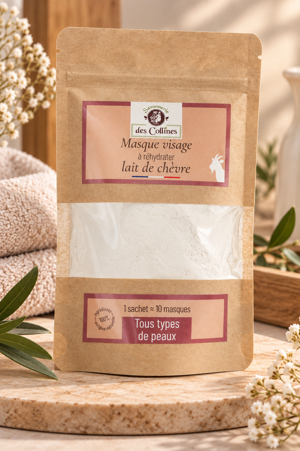 Masque Visage au Lait de Chèvre à Réhydrater – Savonnerie des Collines