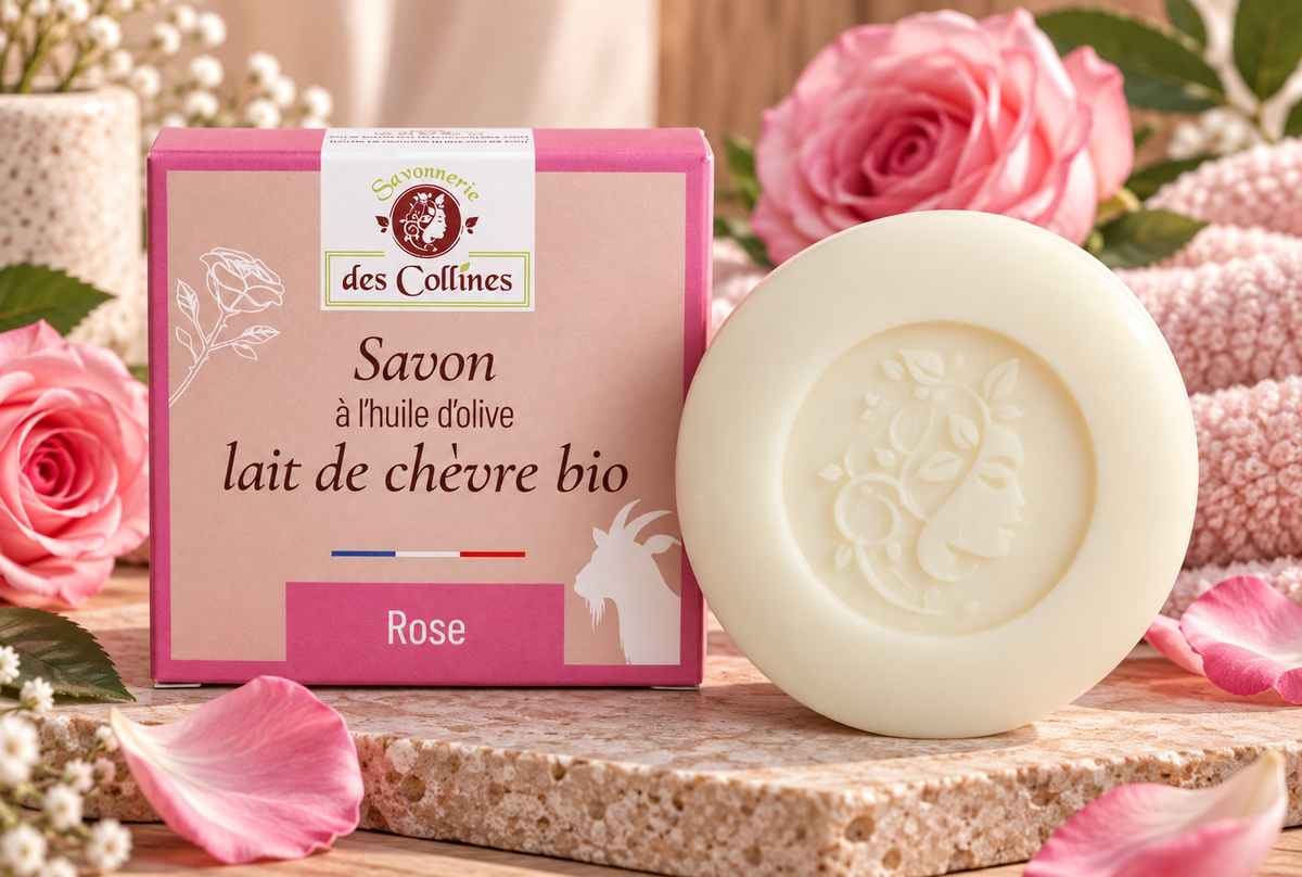 Savon lait de chèvre Rose