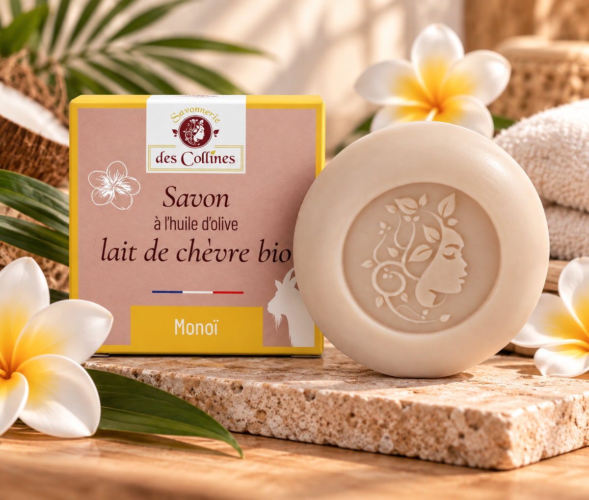 Savon lait de chèvre parfum Monoï