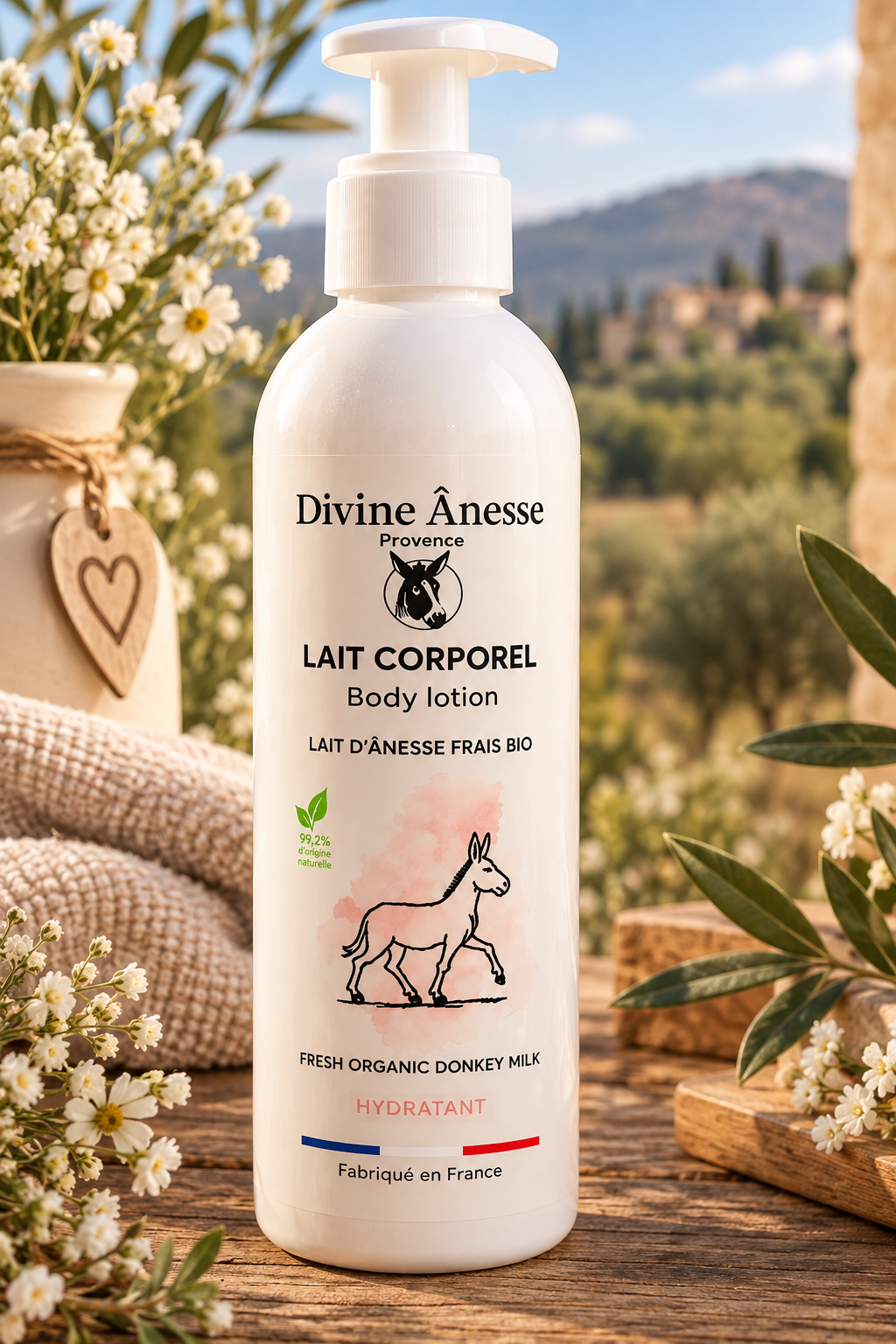 Lait corporels au lait d'ânesse frais et biologique - 250ml