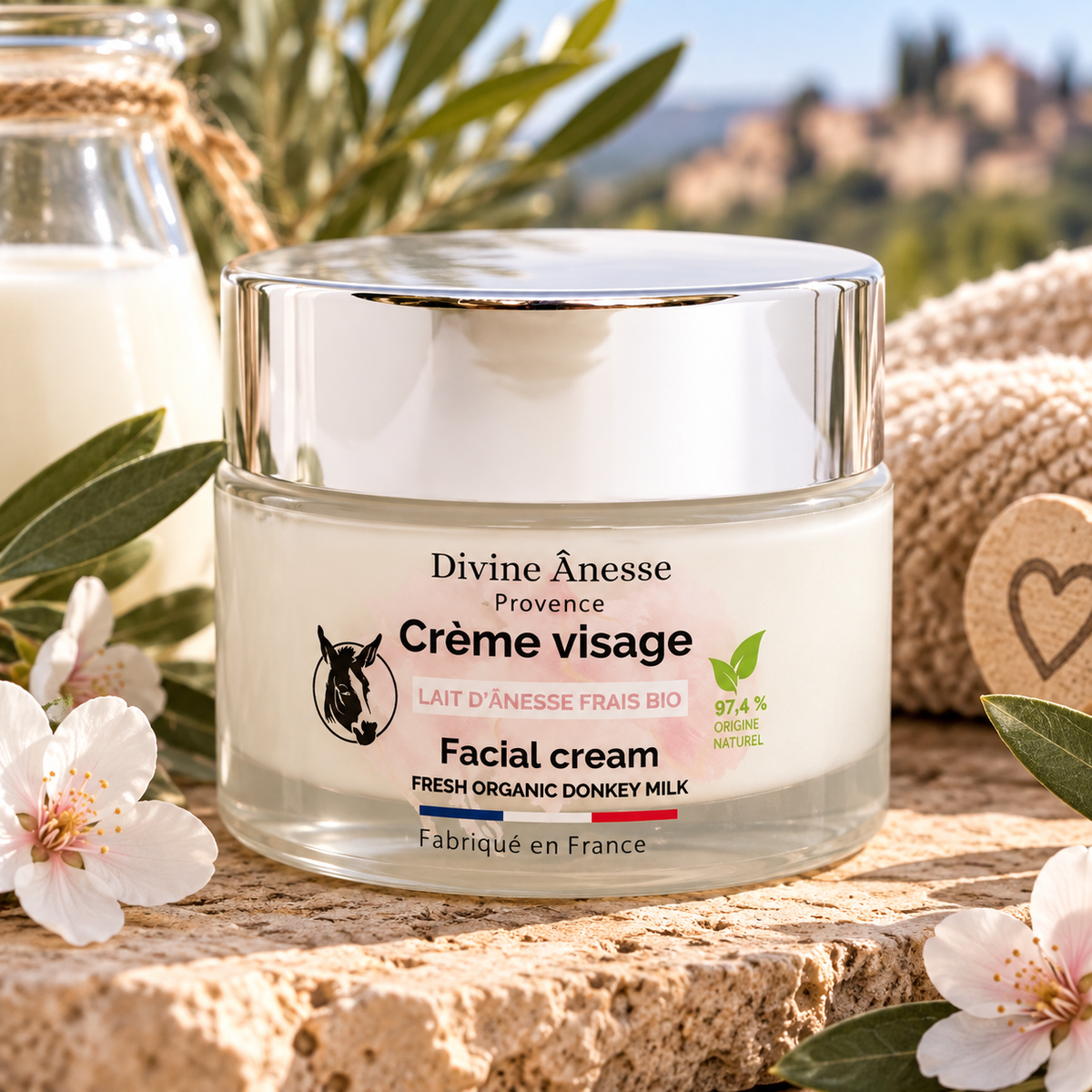 Crème visage au lait d’ânesse Frais et bio - 50ml