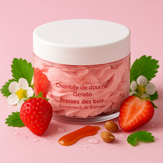Chantilly de douche et Fraise des bois
