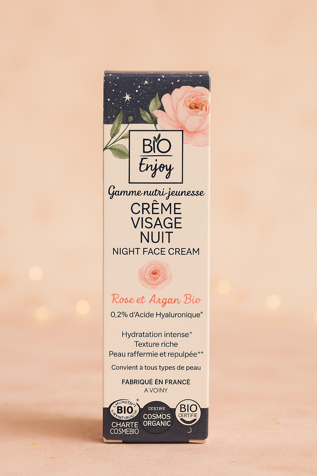 Crème visage de Nuit Rose Argan – Certifiée Bio
