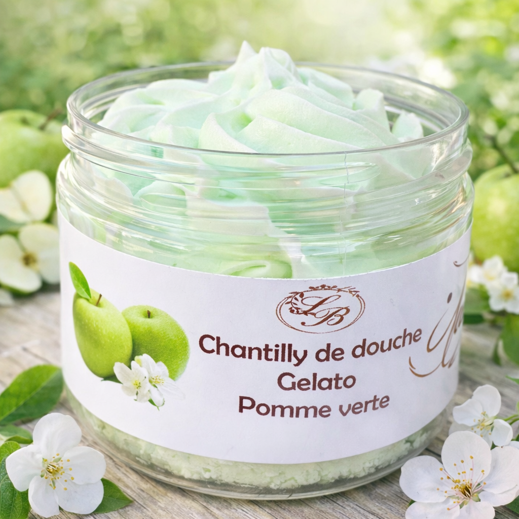 Chantilly de douche pomme verte