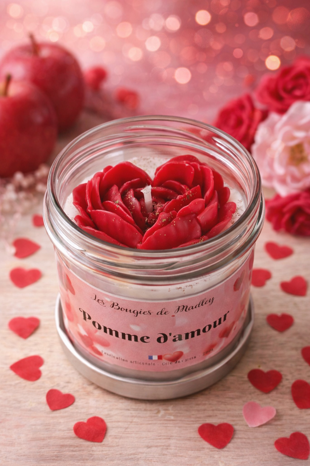 Bougie gourmande Saint Valentin Pomme d'amour