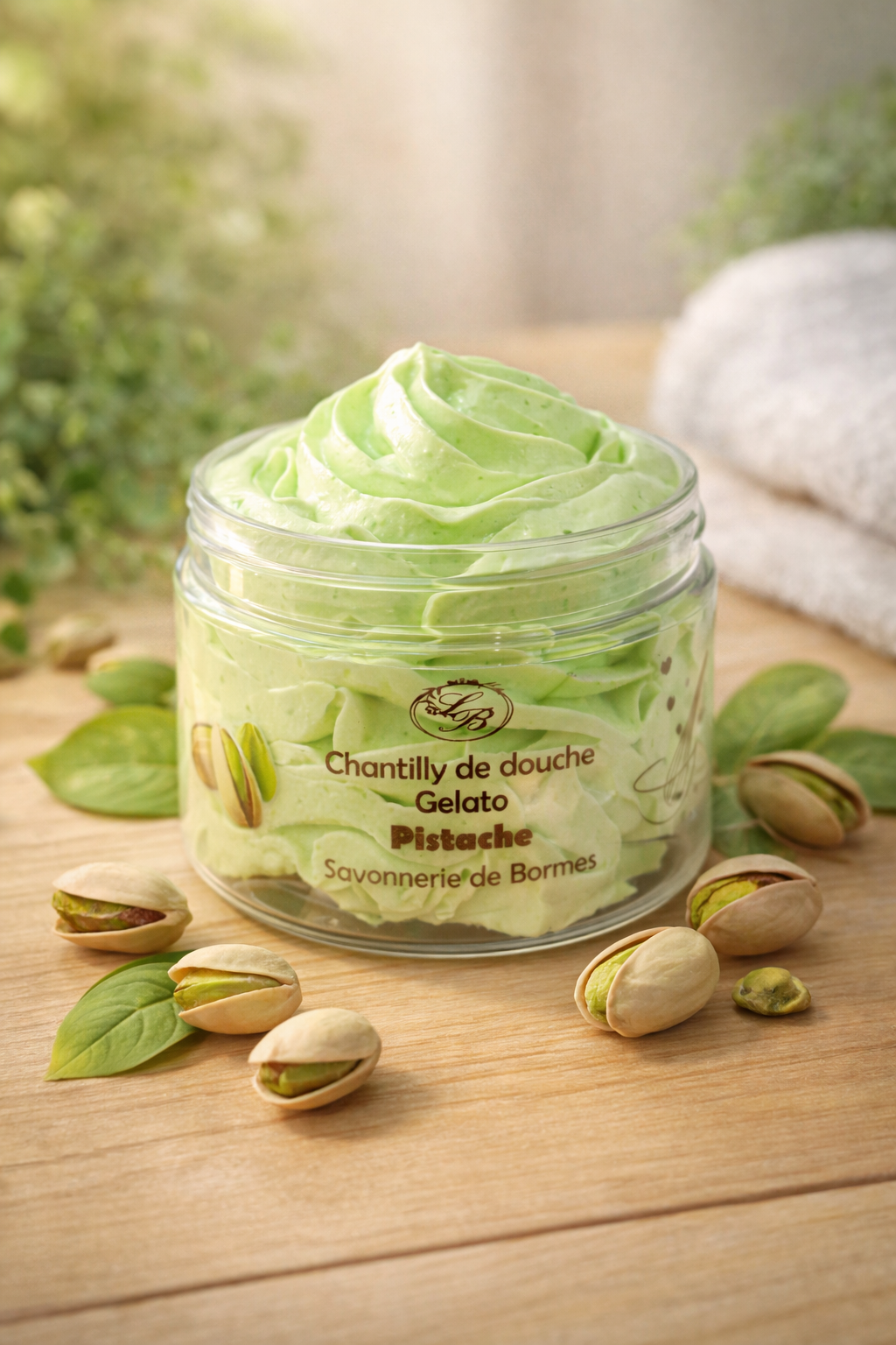 Chantilly de douche pistache