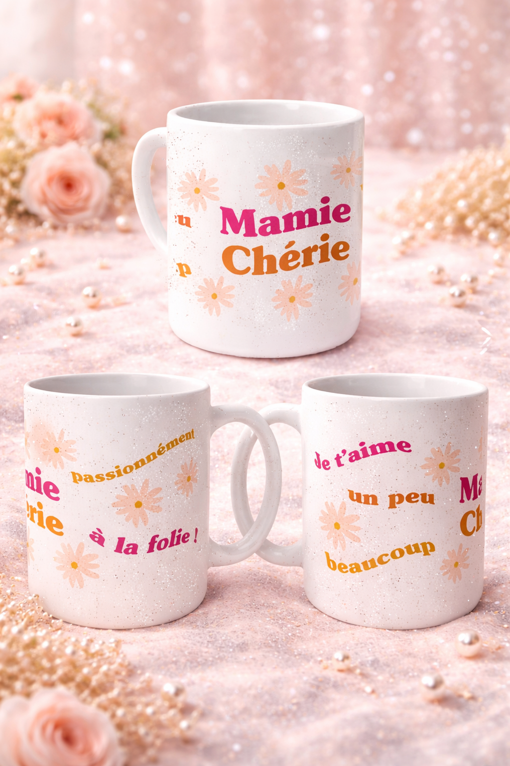 Mug à paillettes Mamie
