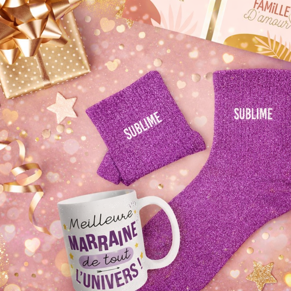 Coffret mug chaussettes Marraine