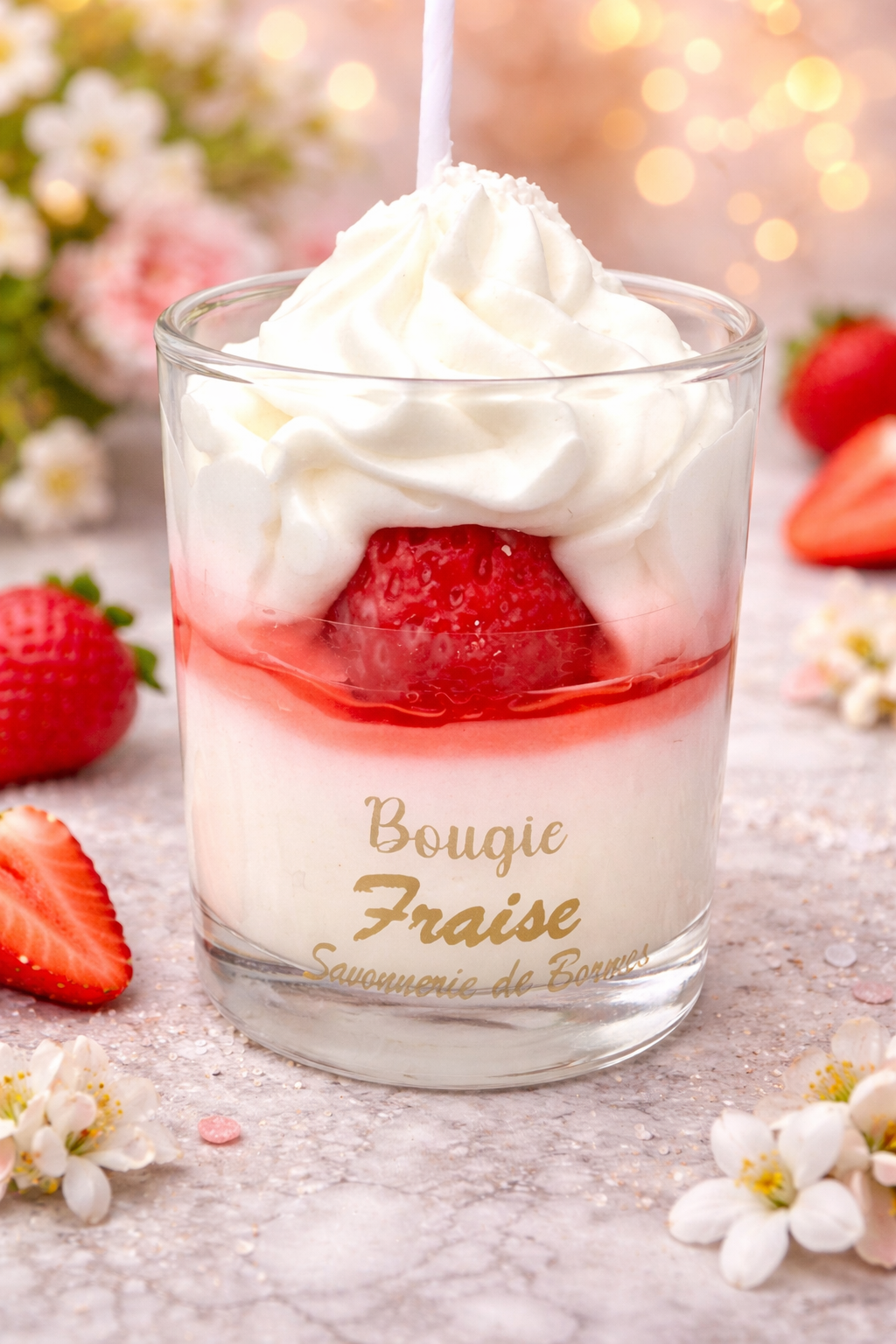 Mini bougie fraise