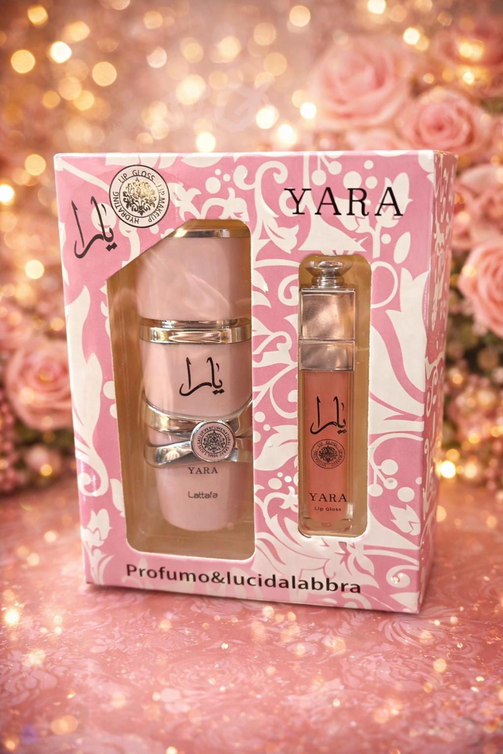 Coffret Yara rose- Parfum 30 ml et gloss 4ml