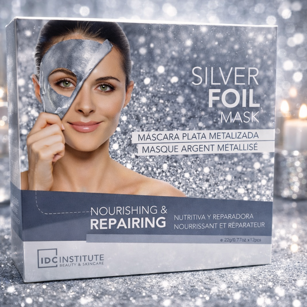 Masque en tissu Visage Argent Métallisé Réparateur