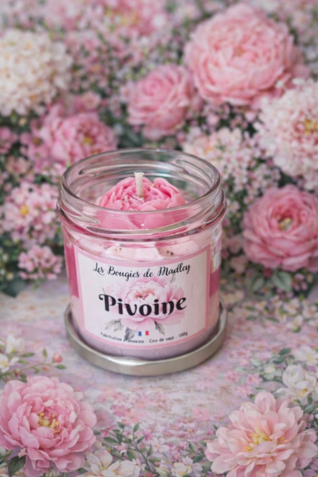 Bougie gourmande pivoine