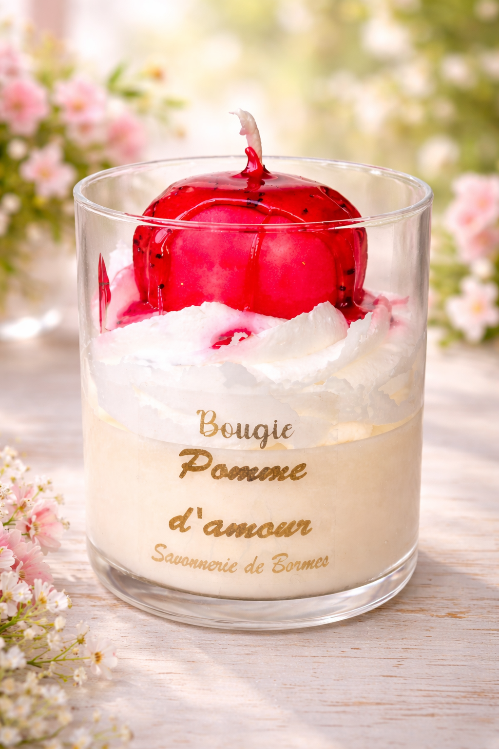 Bougie pâtissière pomme d’amour