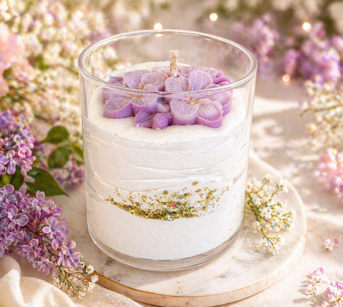 Bougie pâtissière mousse d’iris en provence