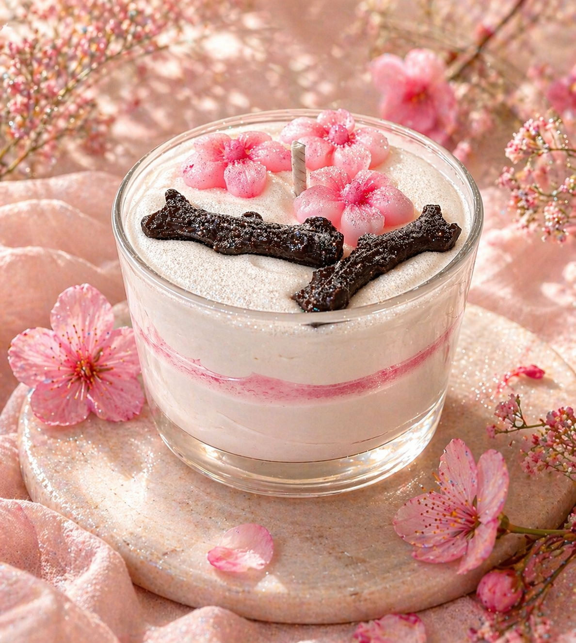 Bougie verrine fleur de cerisier. 115 g