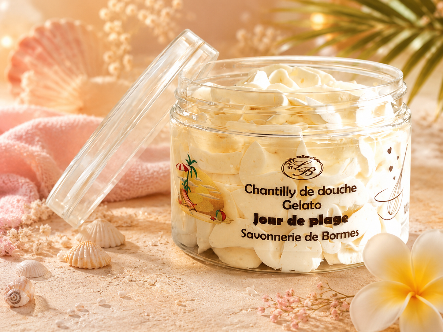 Chantilly de douche jours de plage