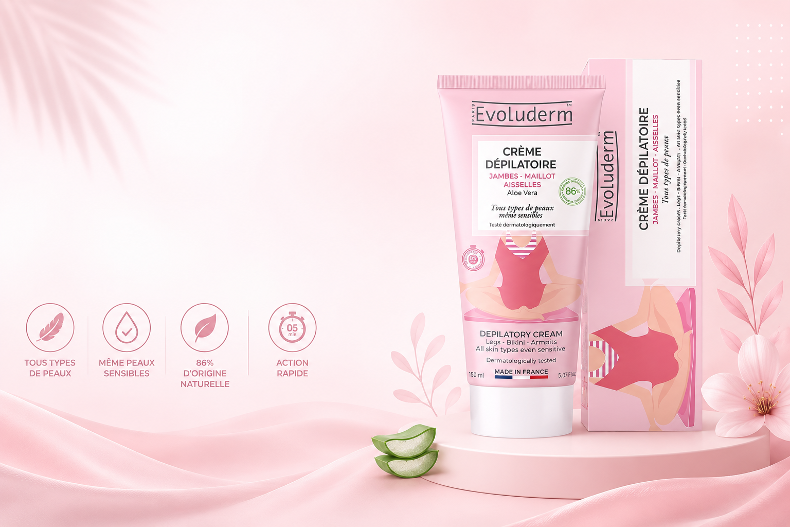 Crème Dépilatoire Jambes - Maillot -Aisselles - 150ml