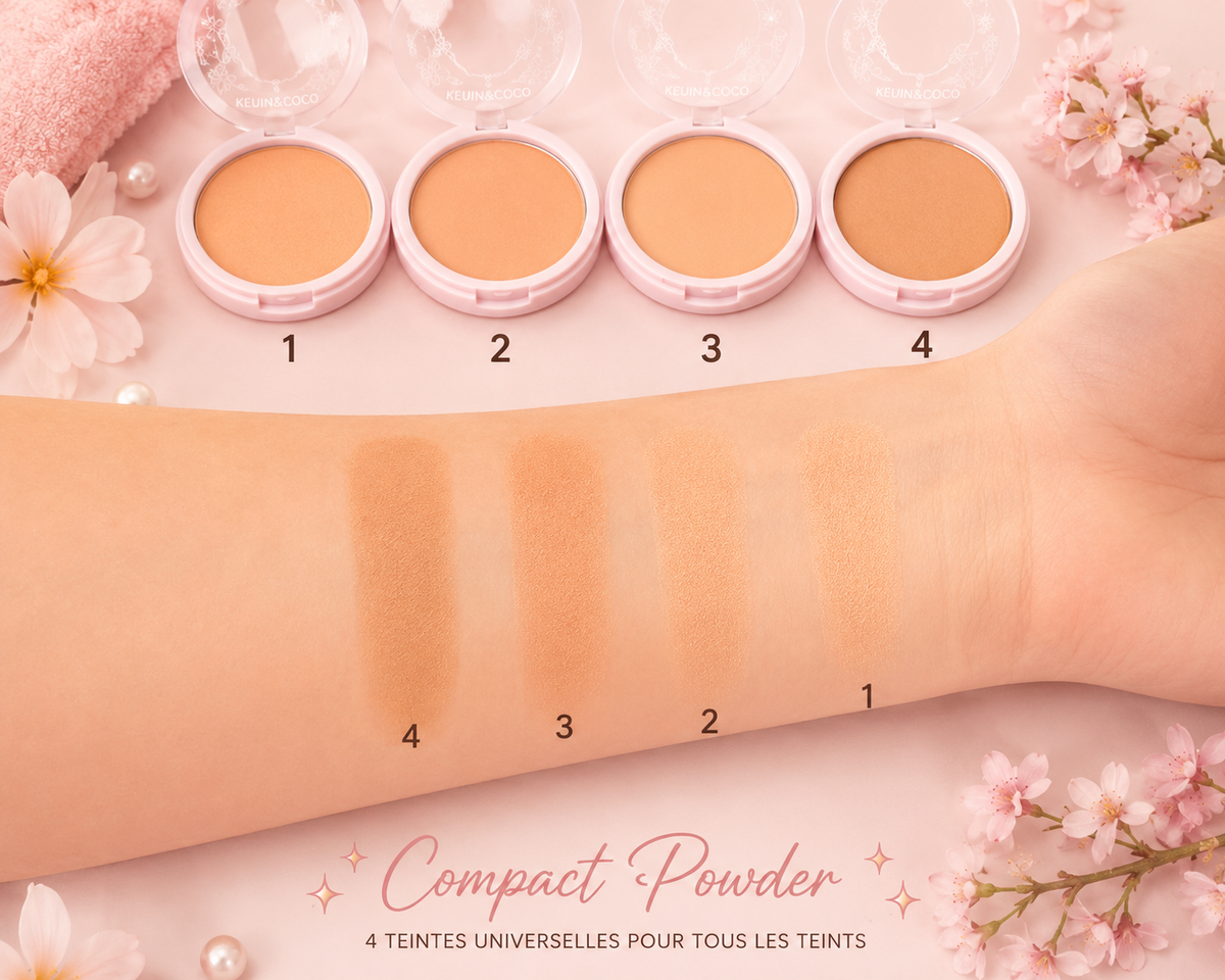 Poudre Compacte Lissante & Matifiante – 4 Teintes - Kevin & Coco